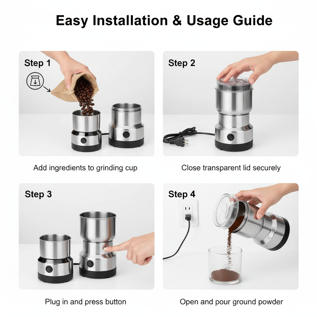 WISEINDIA GrindPro Mini – Portable Stainless Steel Coffee & Spice Grinder