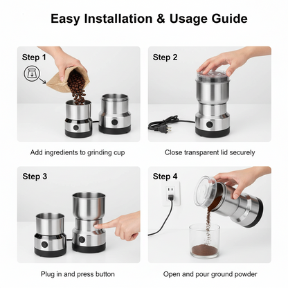 WISEINDIA GrindPro Mini – Portable Stainless Steel Coffee & Spice Grinder