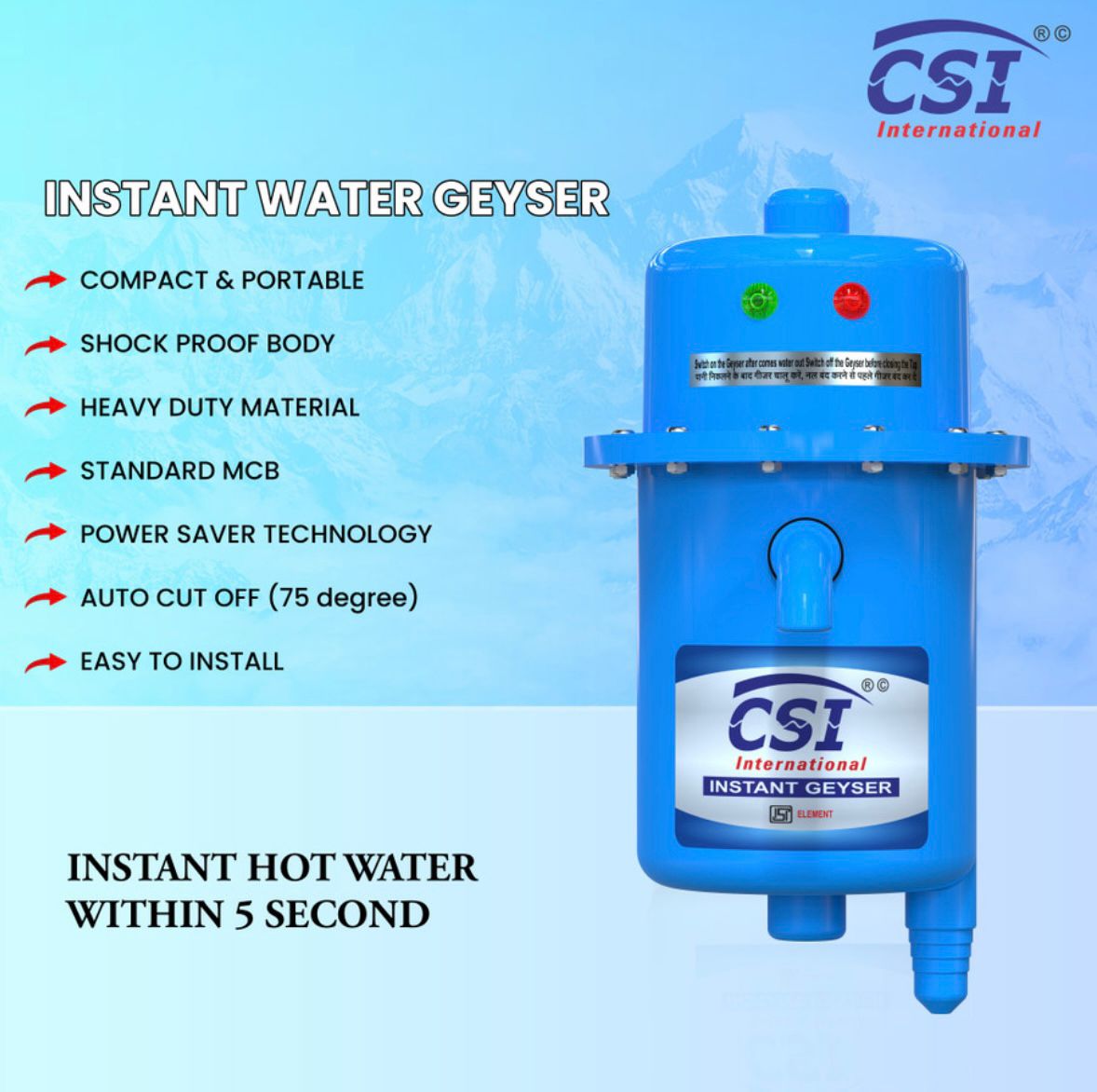 WISEINDIA - INSTANT WATER GEYSER - HOT SALE