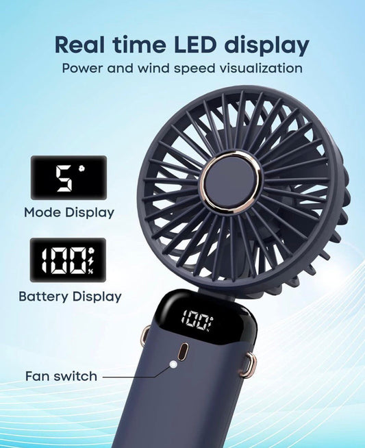 WISEINDIA - PRO LED DISPLAY PORTABLE FAN | 2 YEARS WARRANTY