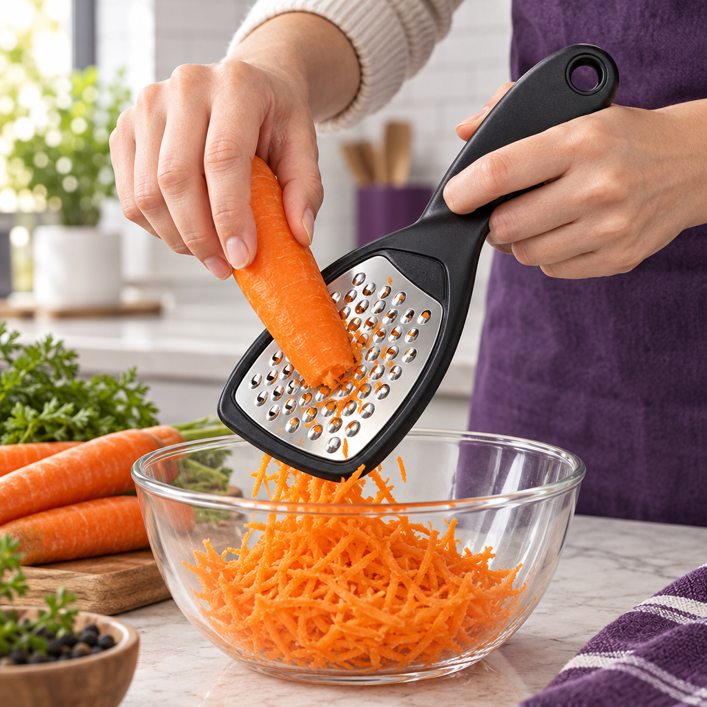 Grating a carrot