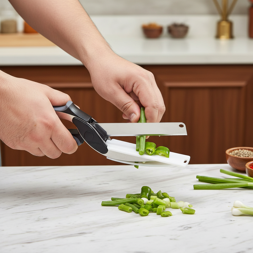 Indian Man Cutting Vegetables