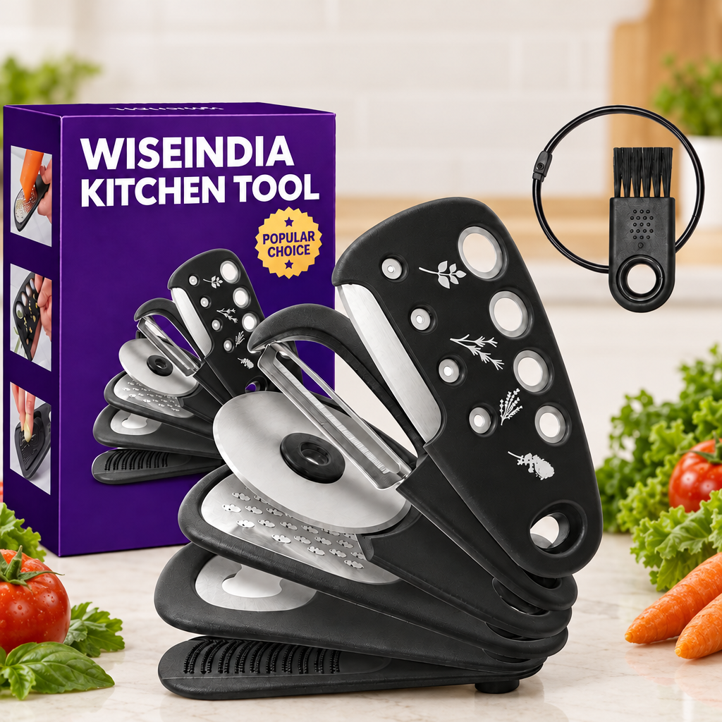 Kitchen tool set with vegetables