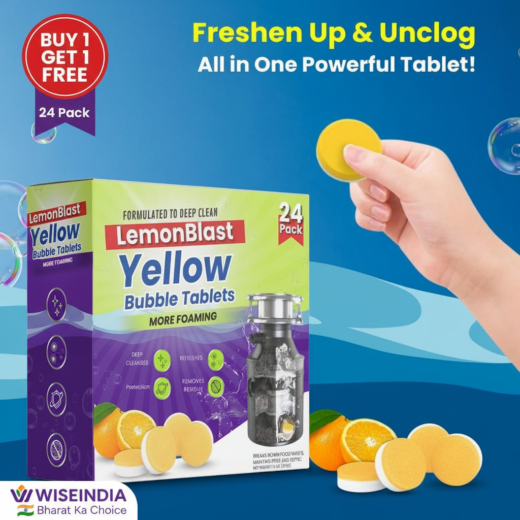 LemonBlast Yellow Bubble Tablets with WISEINDIA Branding and BOGO Offer