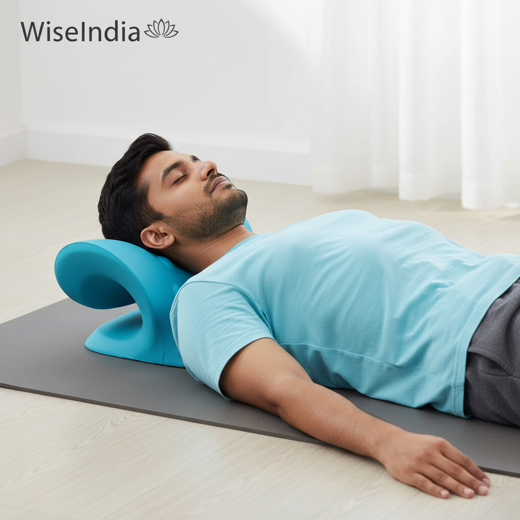 Man Using Actual Neck Relaxer - WiseIndia