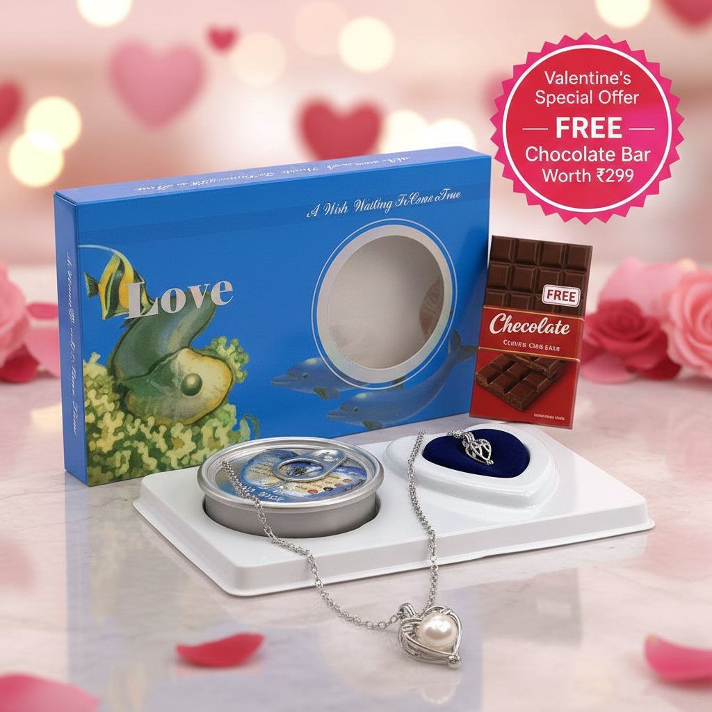 Pearl Necklace - Valentine's Offer with Free Chocolate