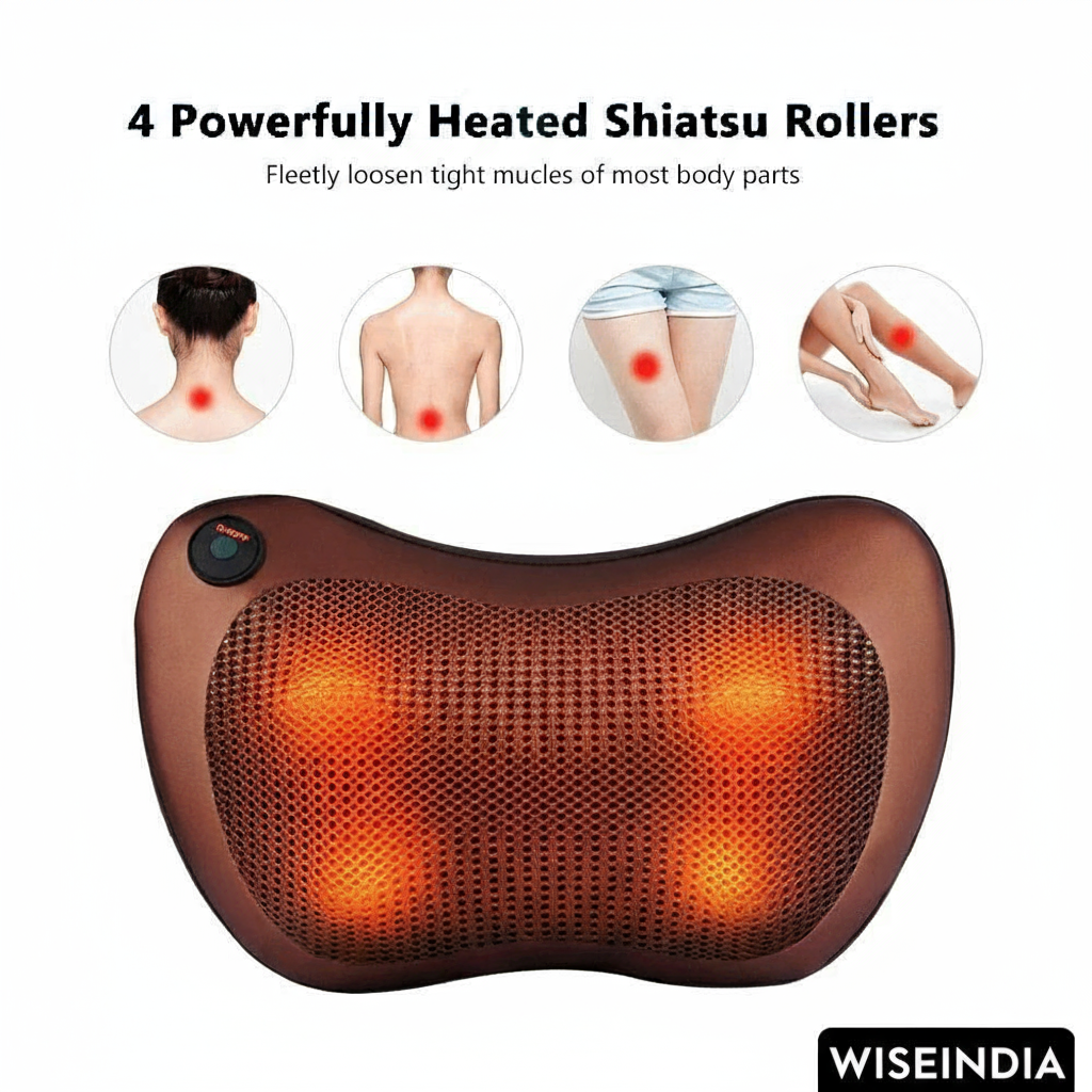 Wiseindia Massage Pillow Shiatsu Rollers